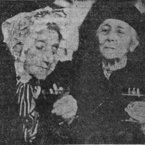 Virginie Ledoyen en haar dochter bij de receptie op het gemeentehuis.  La Dernière Heure, 4 maart 1937