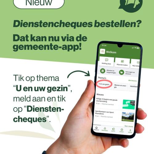 Dienstencheques bestellen? Dat kan nu via de gemeente-app!
