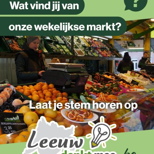 Denk mee over onze wekelijkse markt!