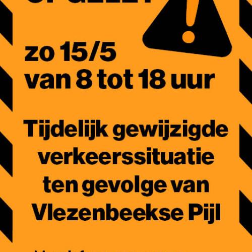 Tijdelijk gewijzigde verkeerssituatie op 15 mei voor Vlezenbeekse Pijl