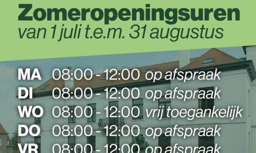 Zomeropeningsuren en tijdelijk nieuwe locatie loketten