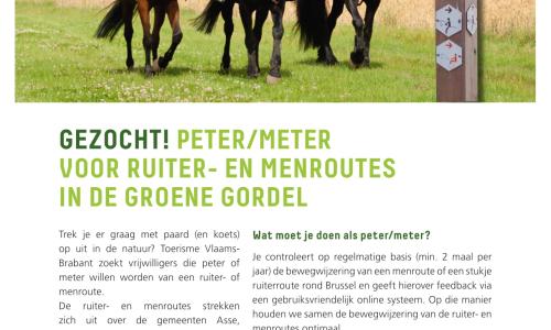 Peter/meter gezocht voor ruiter- en menroutes