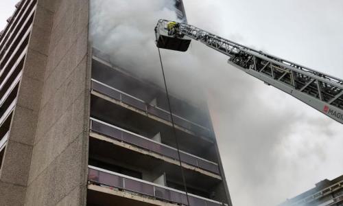 Brand in appartementsgebouw in Bezemstraat