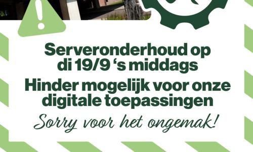 Serveronderhoud op 19 september 's middags