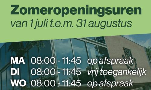 Zomeropeningsuren gemeentehuis