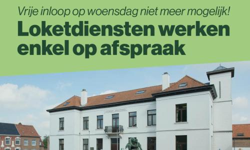 Loketten ook woensdag op afspraak