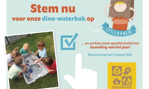 Stem voor onze dino-waterbak op speelbank.be