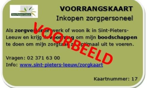 Voorrangskaart voor zorgverleners
