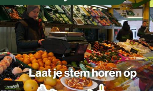 Denk mee over onze wekelijkse markt!