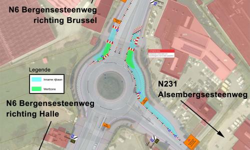 Onderhoudswerken rotonde N6