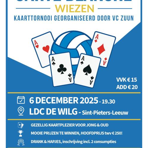 Kaarttornooi Carte Blanche, WIEZEN tvv VC Zuun © VC Zuun